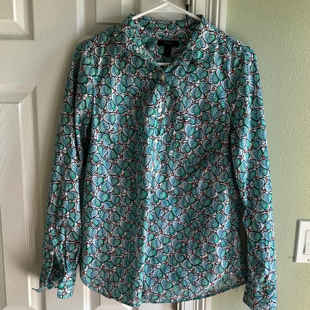J.Crew Leaf Pattern Shirt